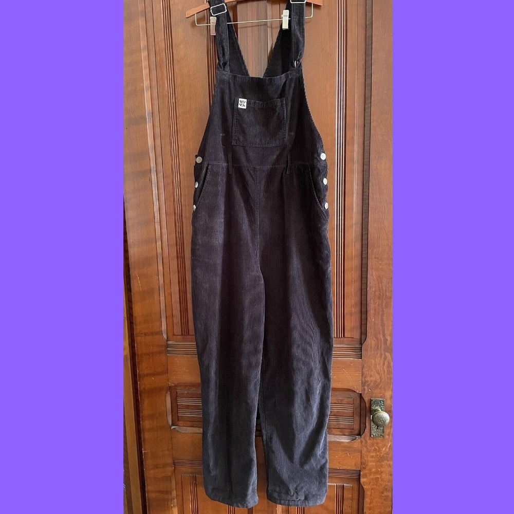 Lucy & yak Easton black corduroy dungarees overalls 12L